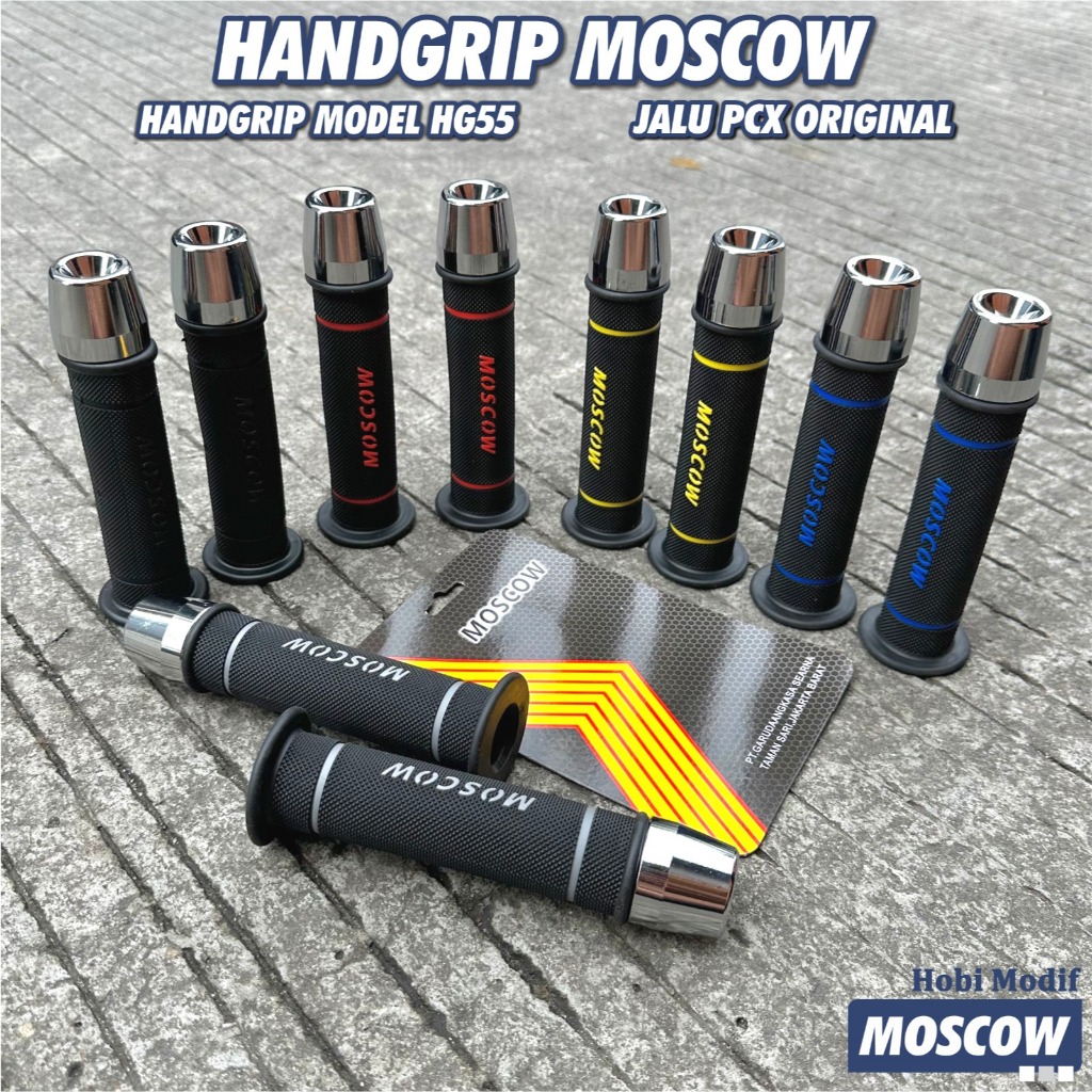 PAKET HAND GRIP MOSCOW HG55 HG66 RCB SET KIRI KANAN KARET SUPER SOFT GRIP HG 55 + BANDUL STANG CHROM