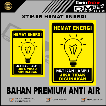 

Sticker Matikan Lampu / Sticker Harap Matikan Lampu / Sticker Hemat Energi / Sticker Hemat Listrik / Sticker Matikan Lampu Jika tidak digunakan ,stiker bahan premium