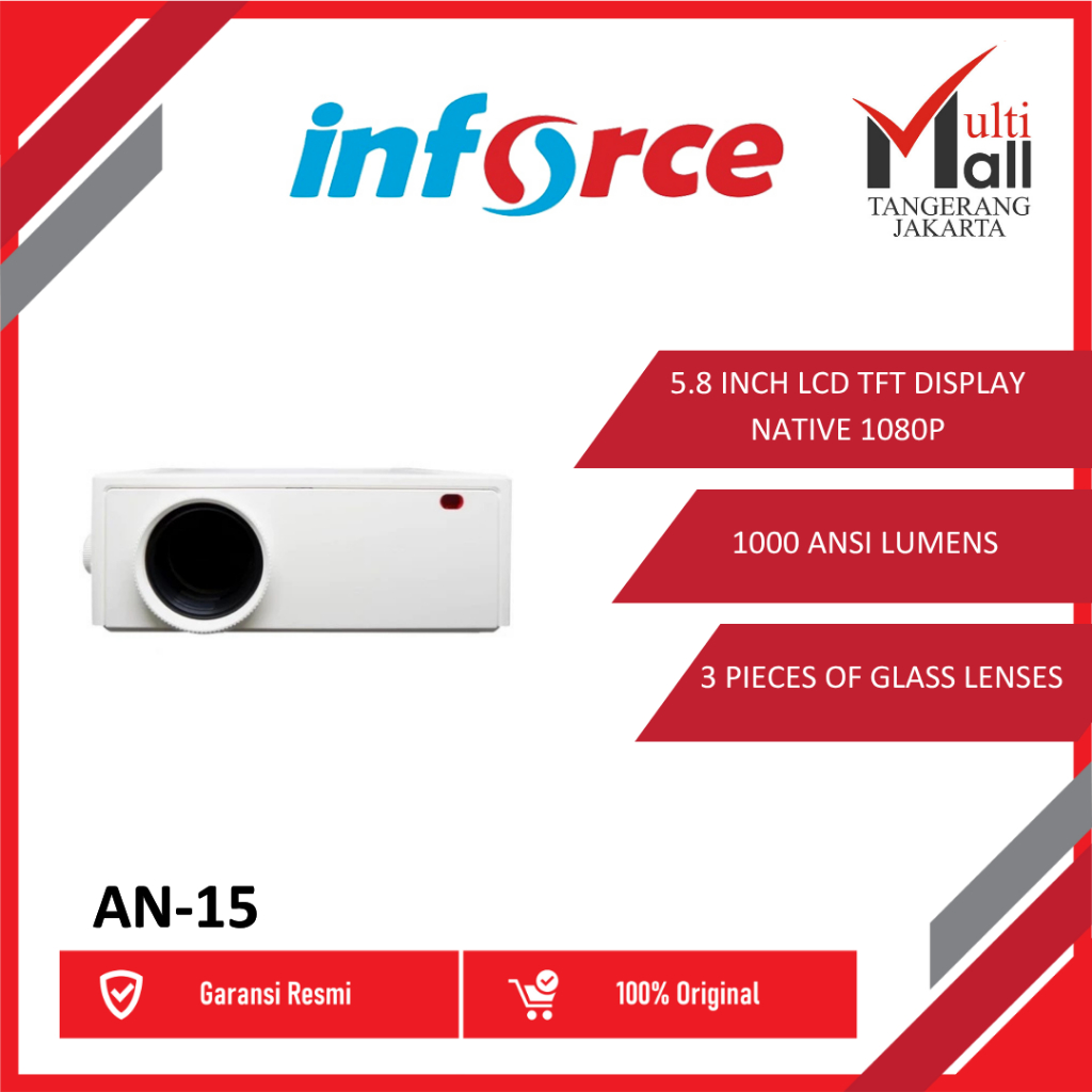 LCD PROJECTOR INFORCE AN-15 WHITE ( ANDROID ) Proyektor AN15