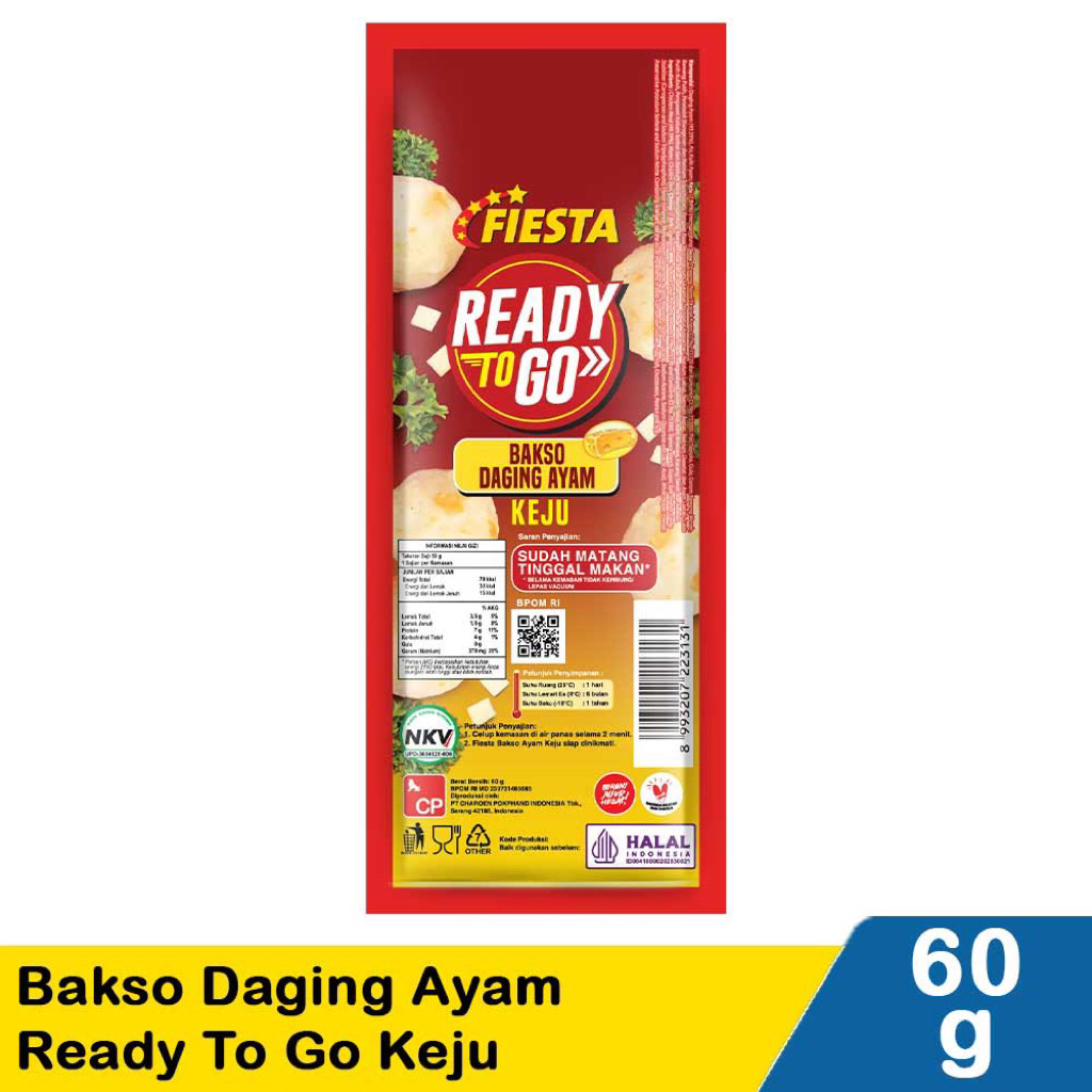 

Fiesta Bakso Ayam Ready To Go Keju 60Gr