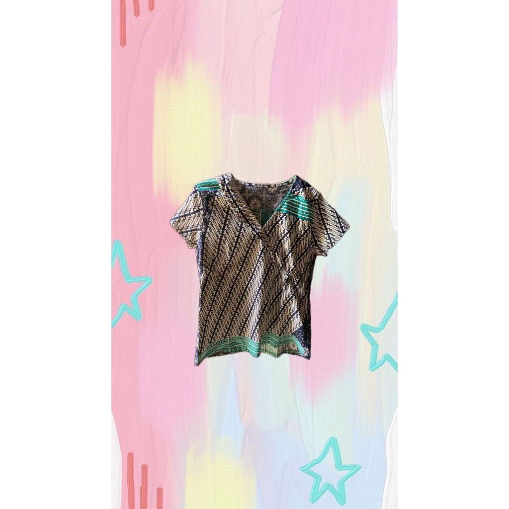 Atasan wanita Batik lengan pendek