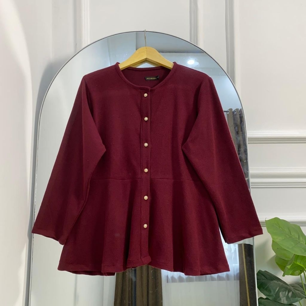 Ashilarahayu - Vania Blouse Knit Atasan Wanita Bigsize knit Blouse Wanita Lengan panjang