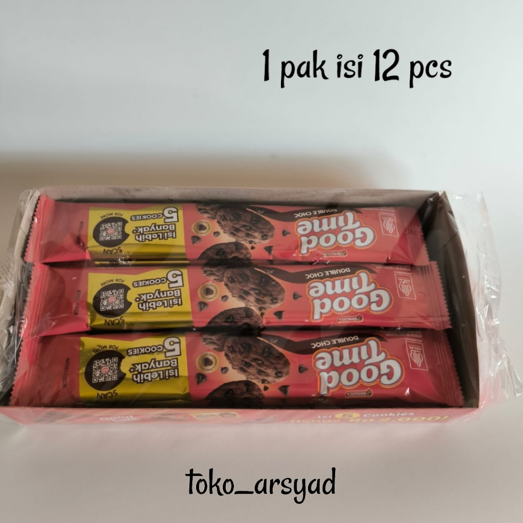

Good Time Cookies Biskuit Double Choco 1 Pack isi 12 pcs