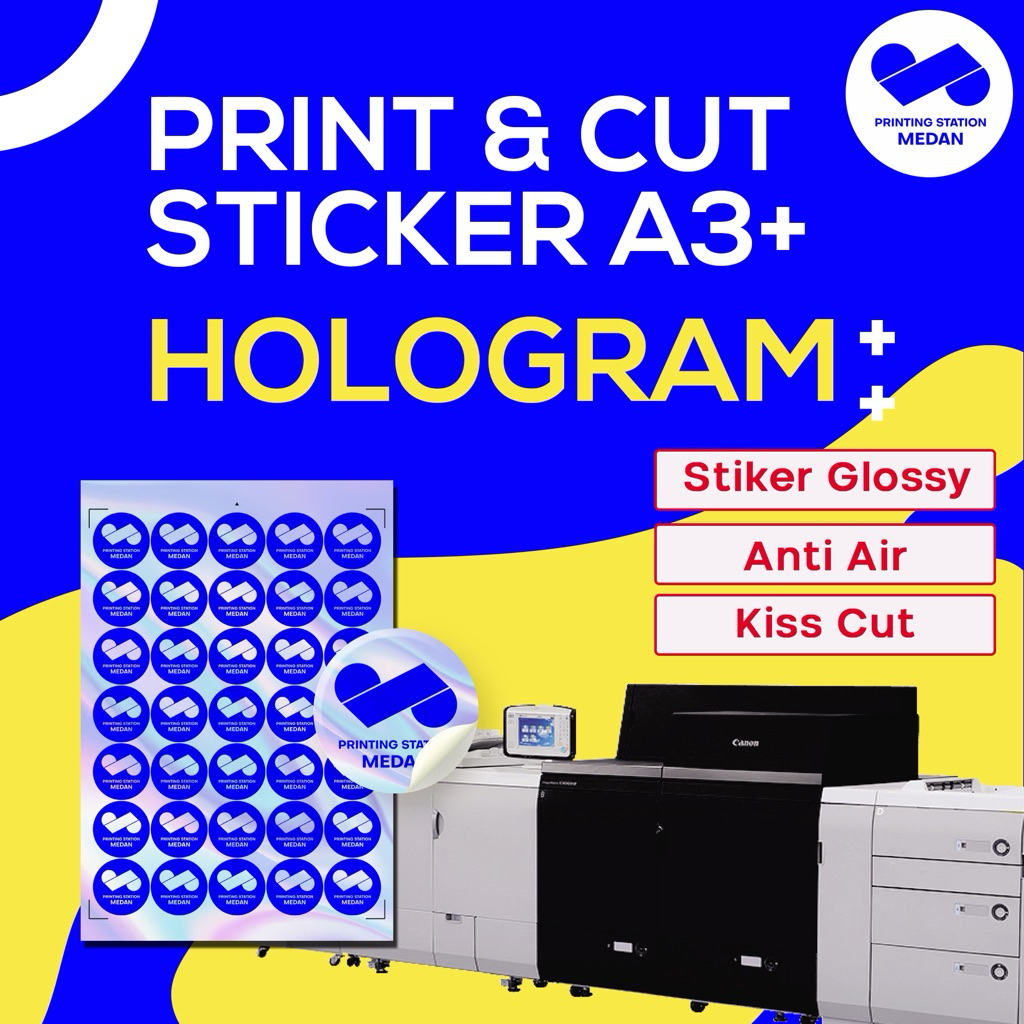 

Cetak Print, Cut Dan Lamit Sticker Hologram A3+ Murah Dan Berkualitas