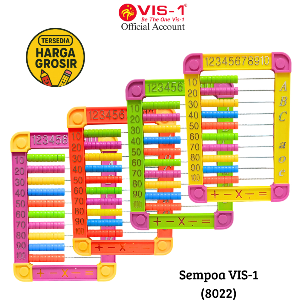

VIS-1 Sempoa kode 8022 / Sempoa / Simpoa Hitungan Edukasi / Mainan Anak