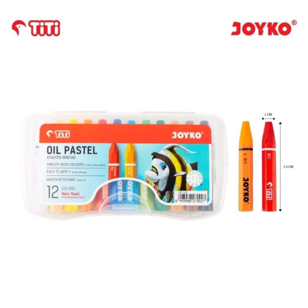 

Crayon oil pastel titi Joyko 12 warna OP-12S