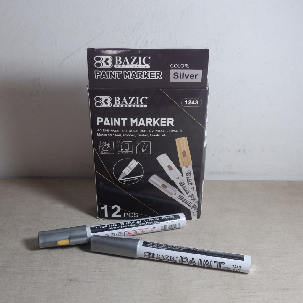 

Squair Spidol Silver Permanent Murah Bazic Paint Marker Medium Tip
