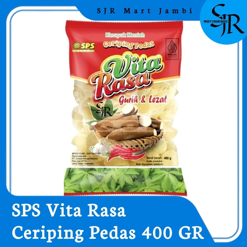 

[Kerupuk] SPS - VitaRasa Kerupuk Ceriping Pedas Mentah | Kemasan 400gr