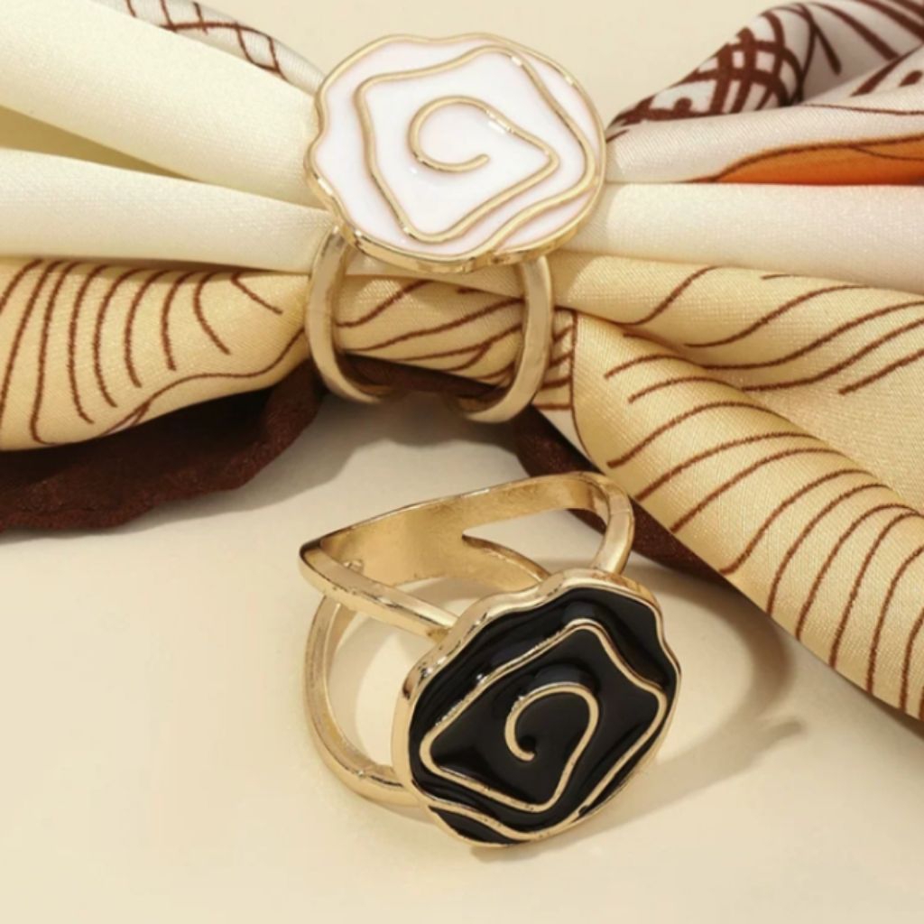 Bros Ring Cincin Hijab Bunga Mewah dan Elegan Aksesoris Jilbab