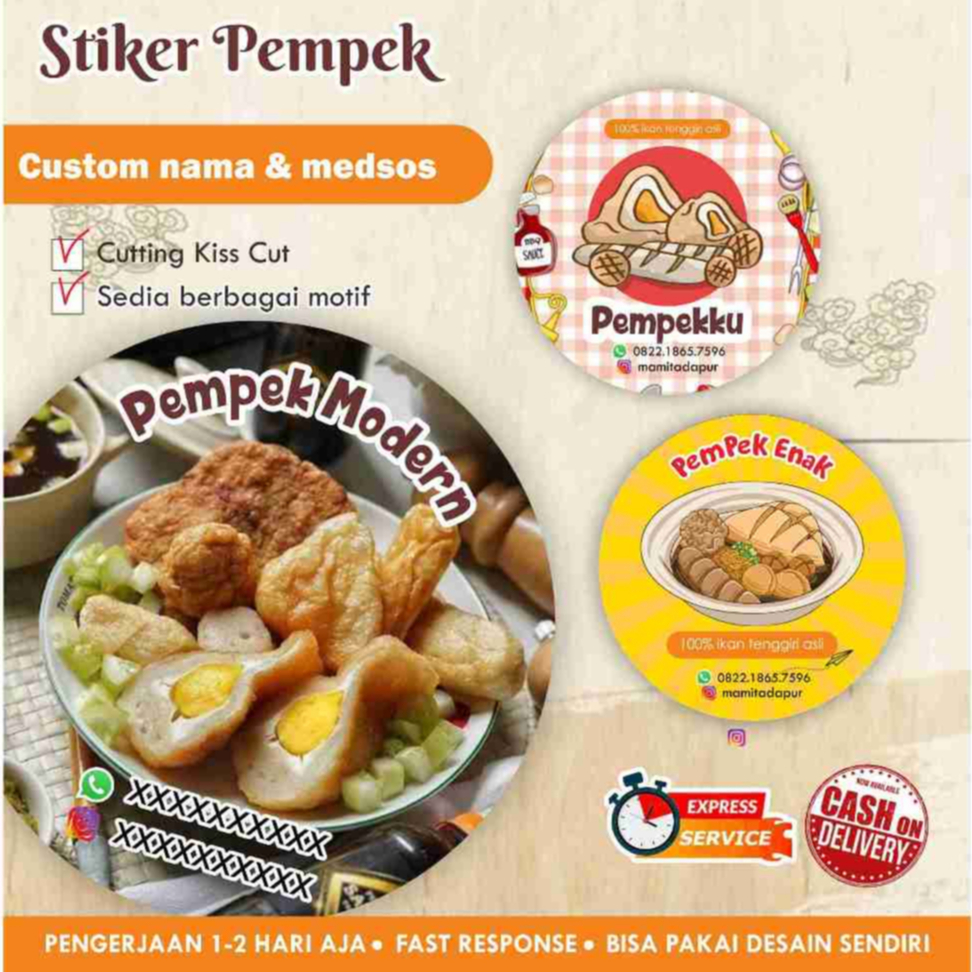 

[170 pcs] Stiker PemPek Cromo bulat / Label kemasan makanan / minuman / promosi / murah / chromo
