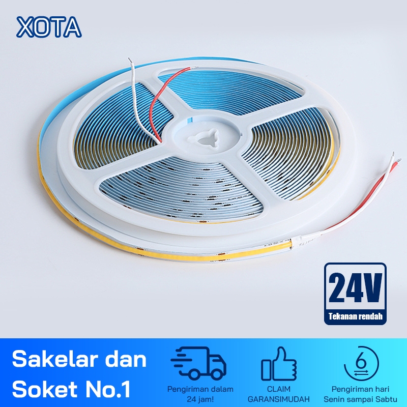 Lampu Strip 24V/12V COB Super Bright Perekat Diri Untuk Plafon Rumah Dan Lampu Kabinet Linier