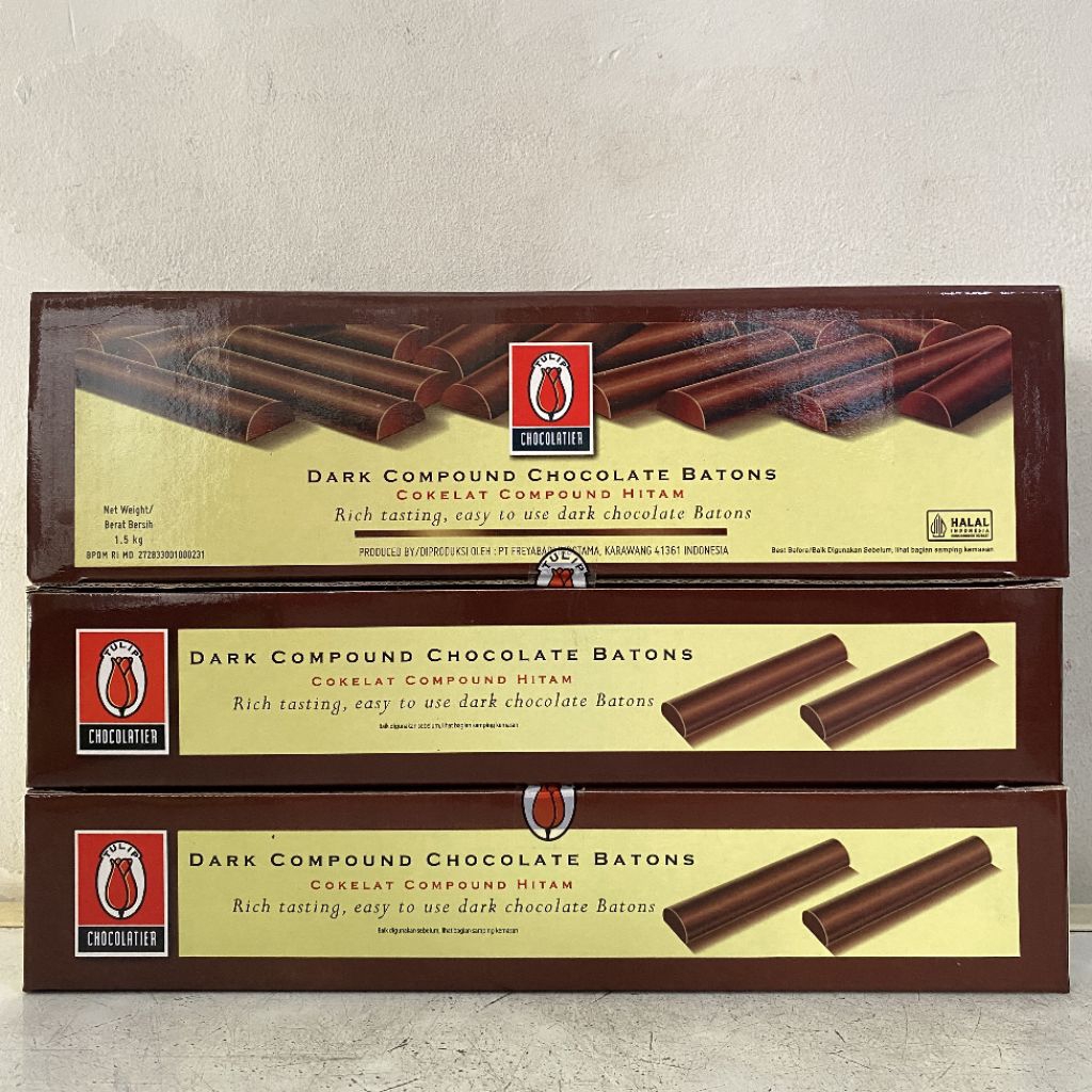 

Tulip dark compound chocolate batons 1.5 kg | cokelat stick tulip | tulip stick cokelat