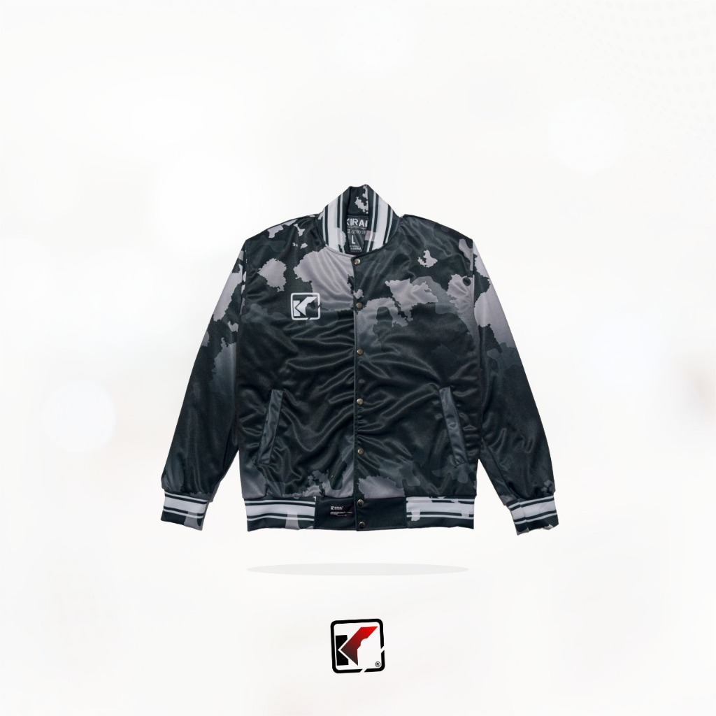 JAKET BASEBALL VARSITY - DIVERSITY JACKET KIRAL - VIJENDRA BLACK GREY