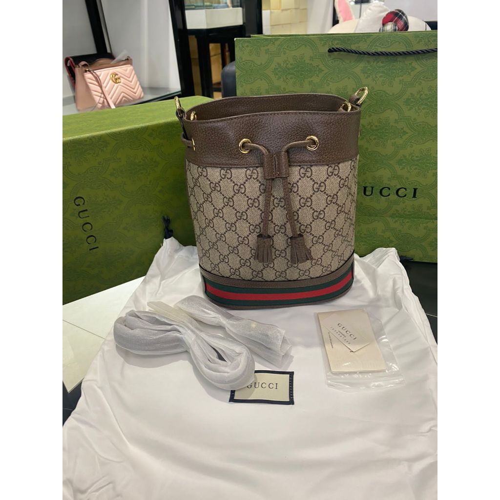 tas wanita tas bahu tas ophidia bucket super mirror qty vvip 550621