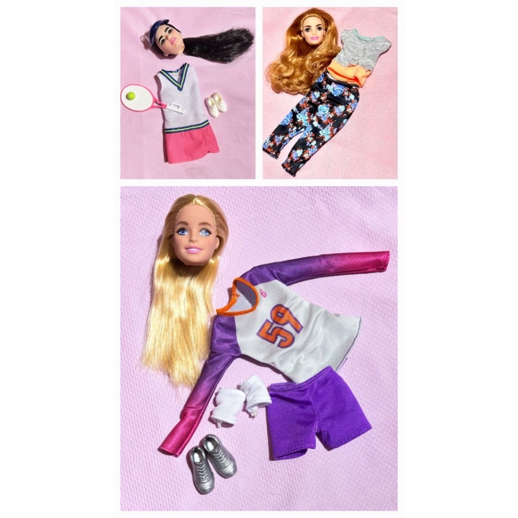 barbie kepala dan outfit mtm tanpa body