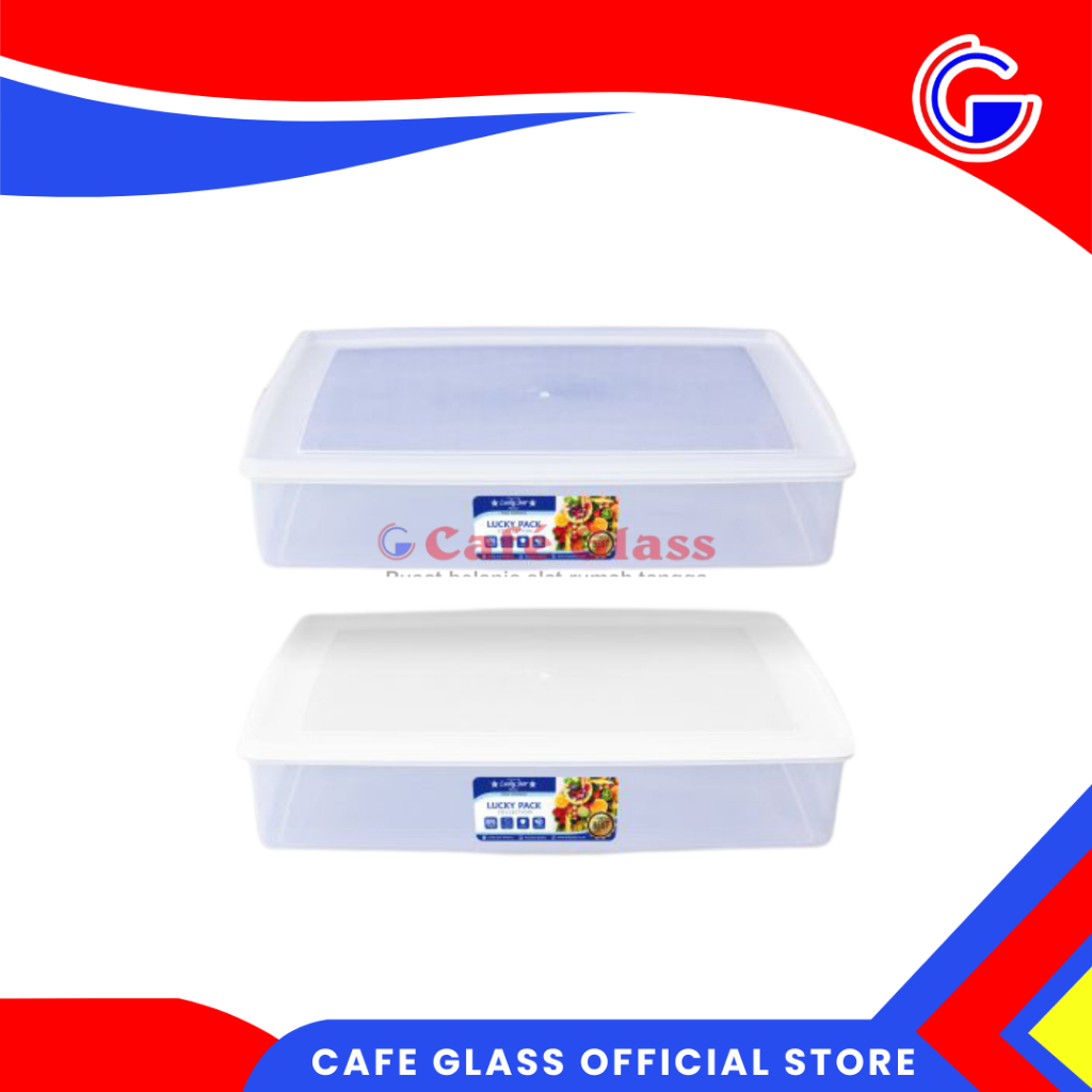 Lucky Star Lucky Pack 3.5L - Wadah Kotak Makan Bening - Toples Plastik Jumbo Kedap Udara Box Donat S