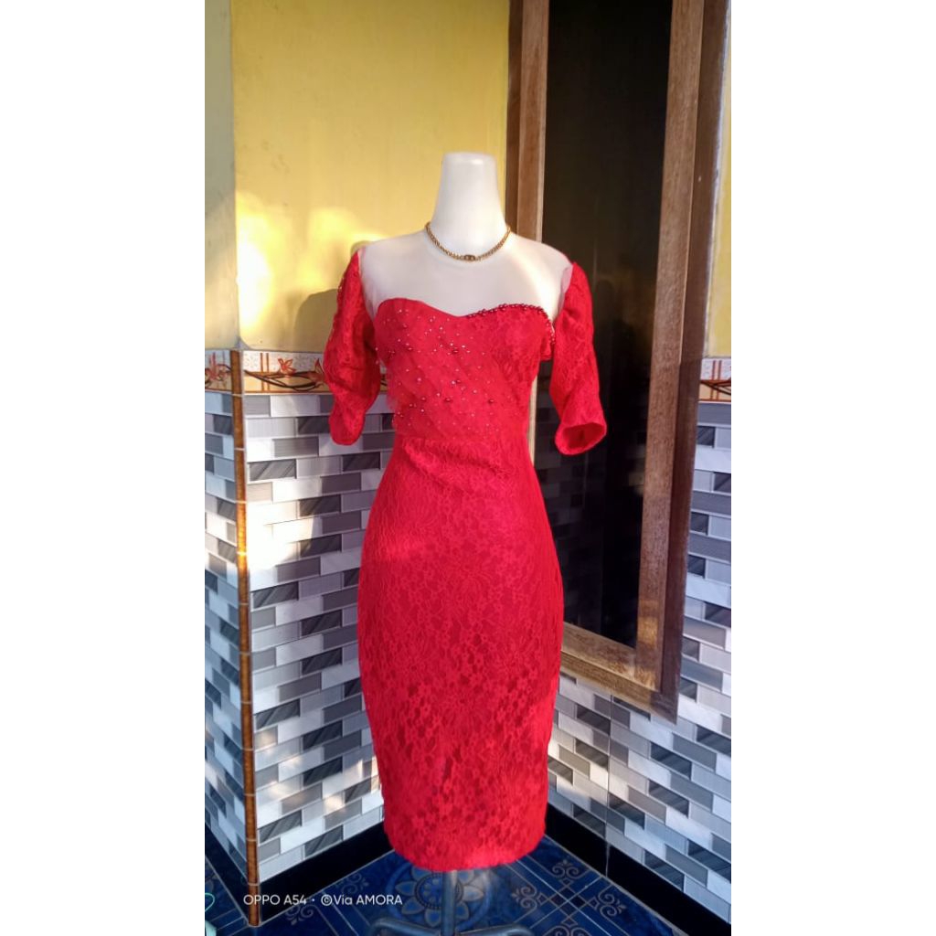 gaun singer/dress brukat/gaun penyanyi