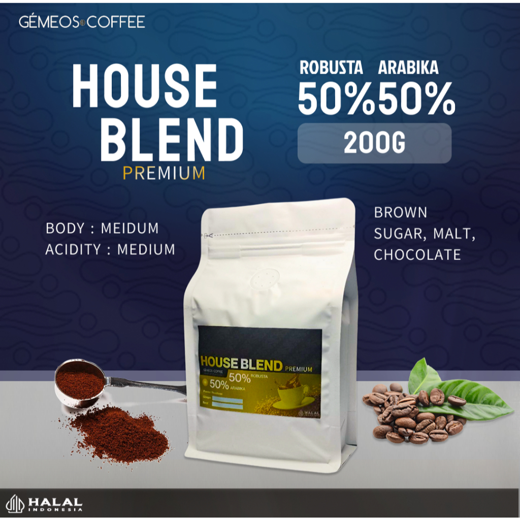 

Premium House Blend Coffee 200g - Kopi Arabica Robusta Premium - Bubuk Murni 100%
