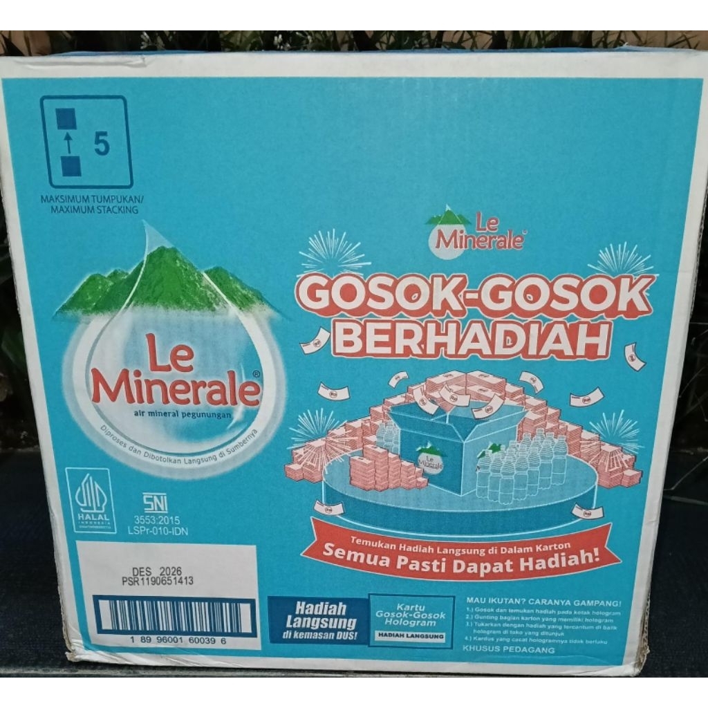 

LE MINERALE BOTOL 1500ML 1 DOS