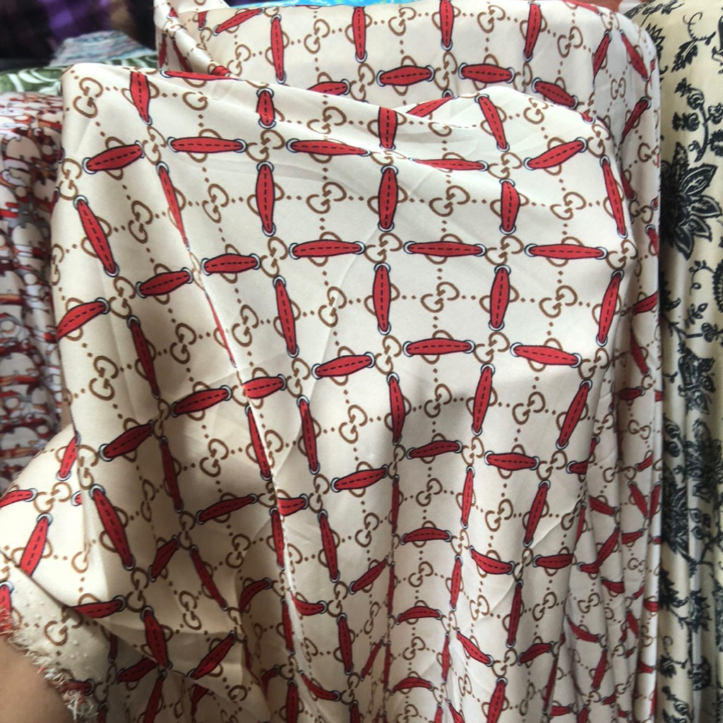 kain armany silk motif bunga - kain silk motif branded - kain silk motif premium mk