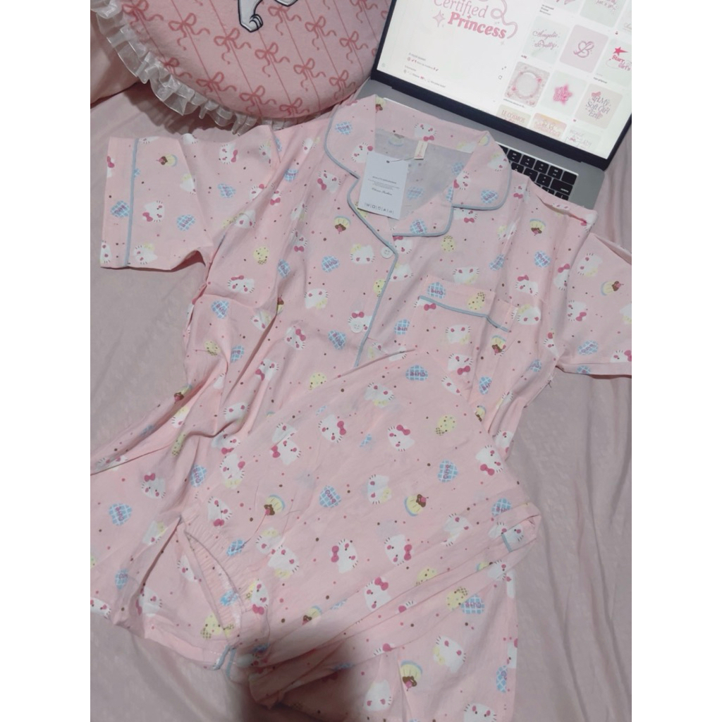 Piyama Kitty cute sleepwear || Setelan piyama lucu baju tidur korean style