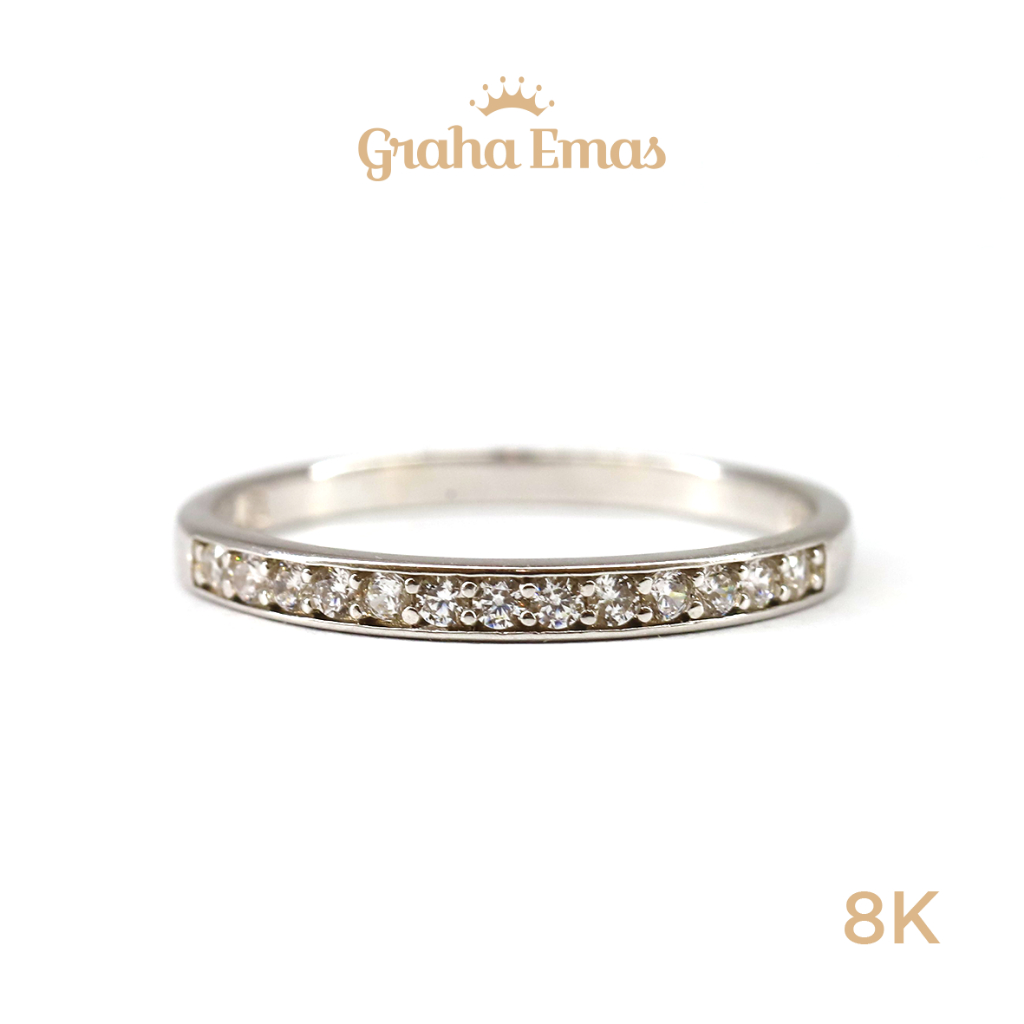 Graha Emas Cincin Emas Putih Listring 8K - White Gold Ring Listring Model 8ct [ 00PT ]