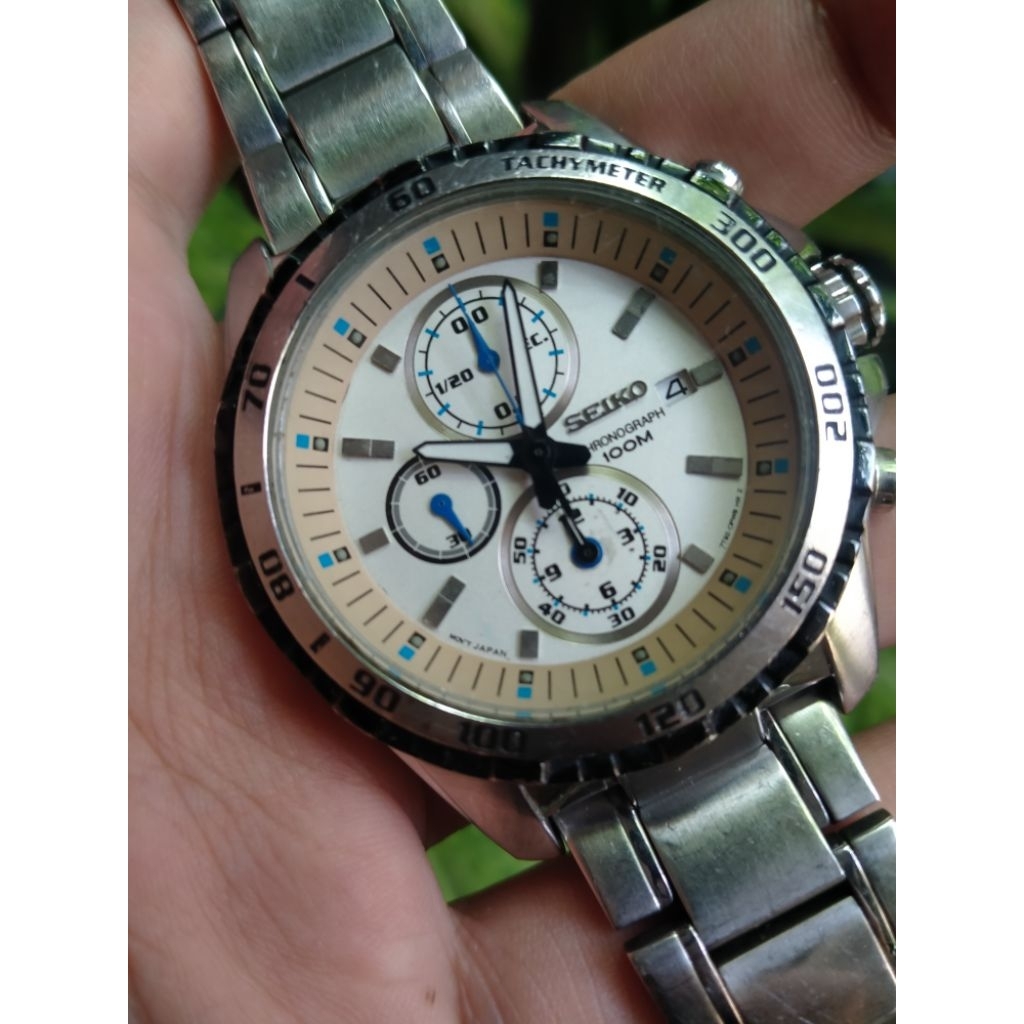 Seiko Chronograph 0LC0 Quartz Movement White Dial