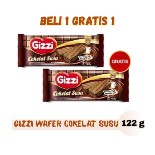 

Wafer Gizzi Coklat Susu 122 gr beli 1 gratis 1