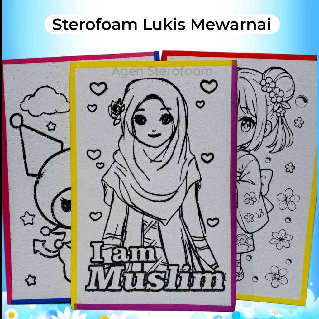 

( Harga Per PCS)Lukisan Styrofoam Anak Ukura 33x50 Mewarnai Termurah