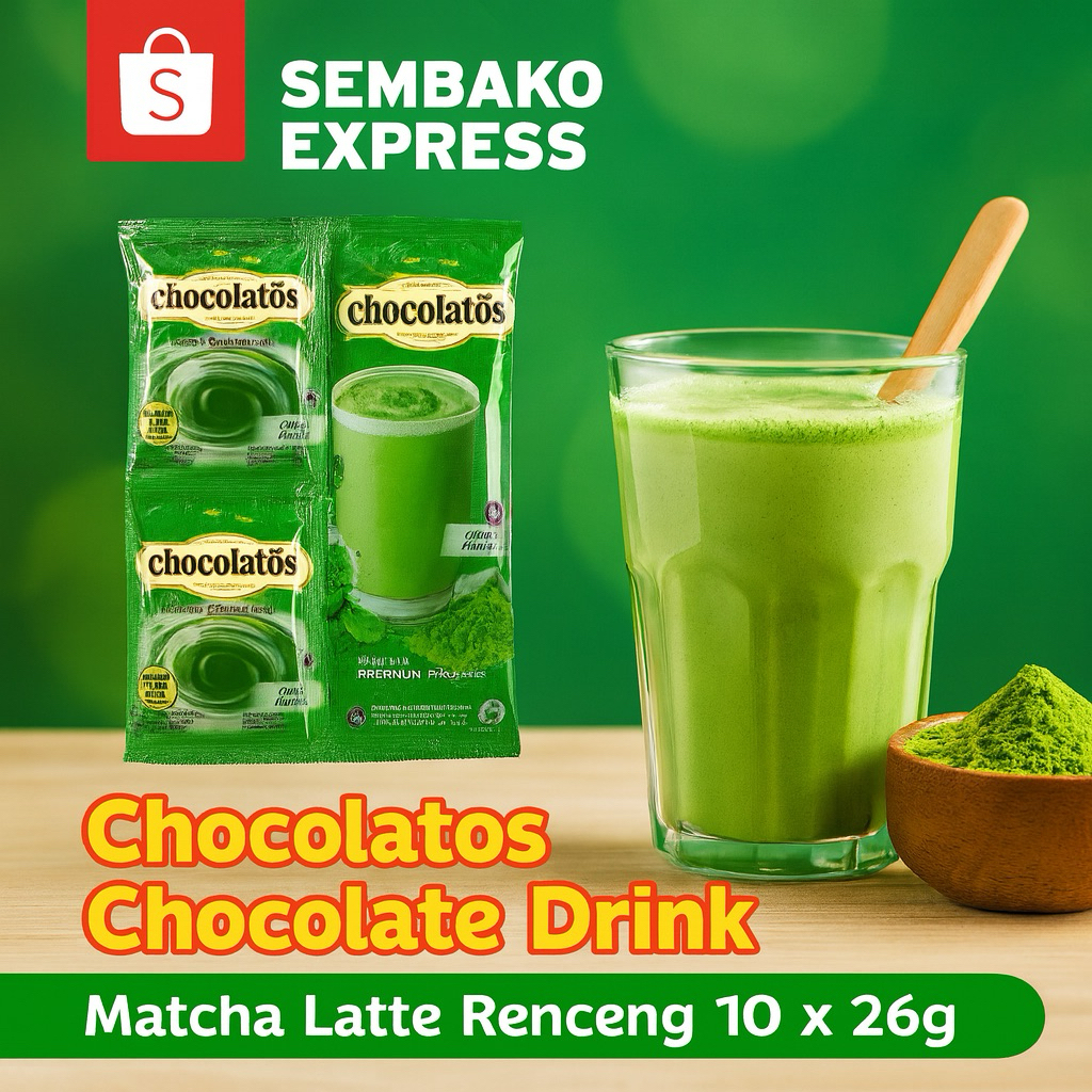 

Chocolatos Chocolate Drink Matcha Latte Renceng 10 x 26g