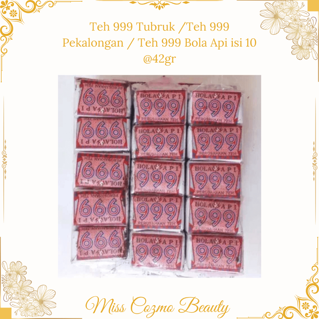 

Teh 999 Tubruk /Teh 999 Pekalongan / Teh 999 Bola Api isi 10 @42gr