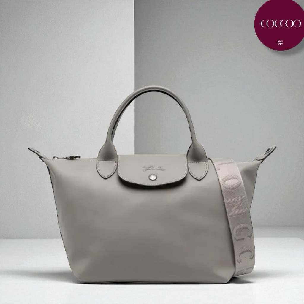 Tas wanita leather / Le Pliage Cuir Small Grey | Readystock