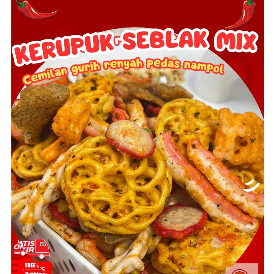 

Seblak Mix Kerupuk Snack Viral Pedas Gurih Renyah Cemilan Kekinian Enak