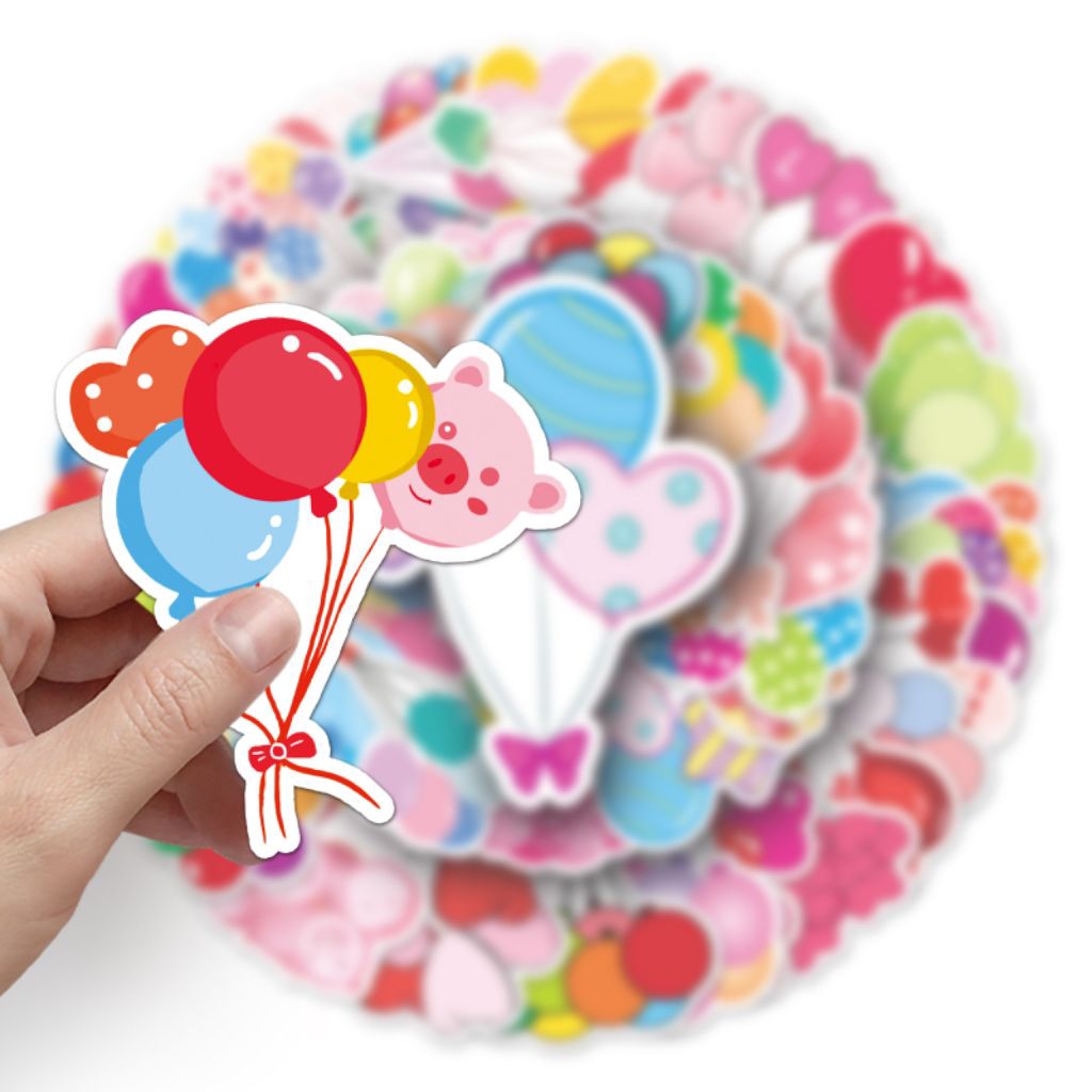 

[50 Pcs] DECO STICKER | STICKER DIY | JURNAL AESTHETIC [DS-220] BALON Animasi Karakter Cartoon Sticker Koper, HP Laptop Tumbler Komputer