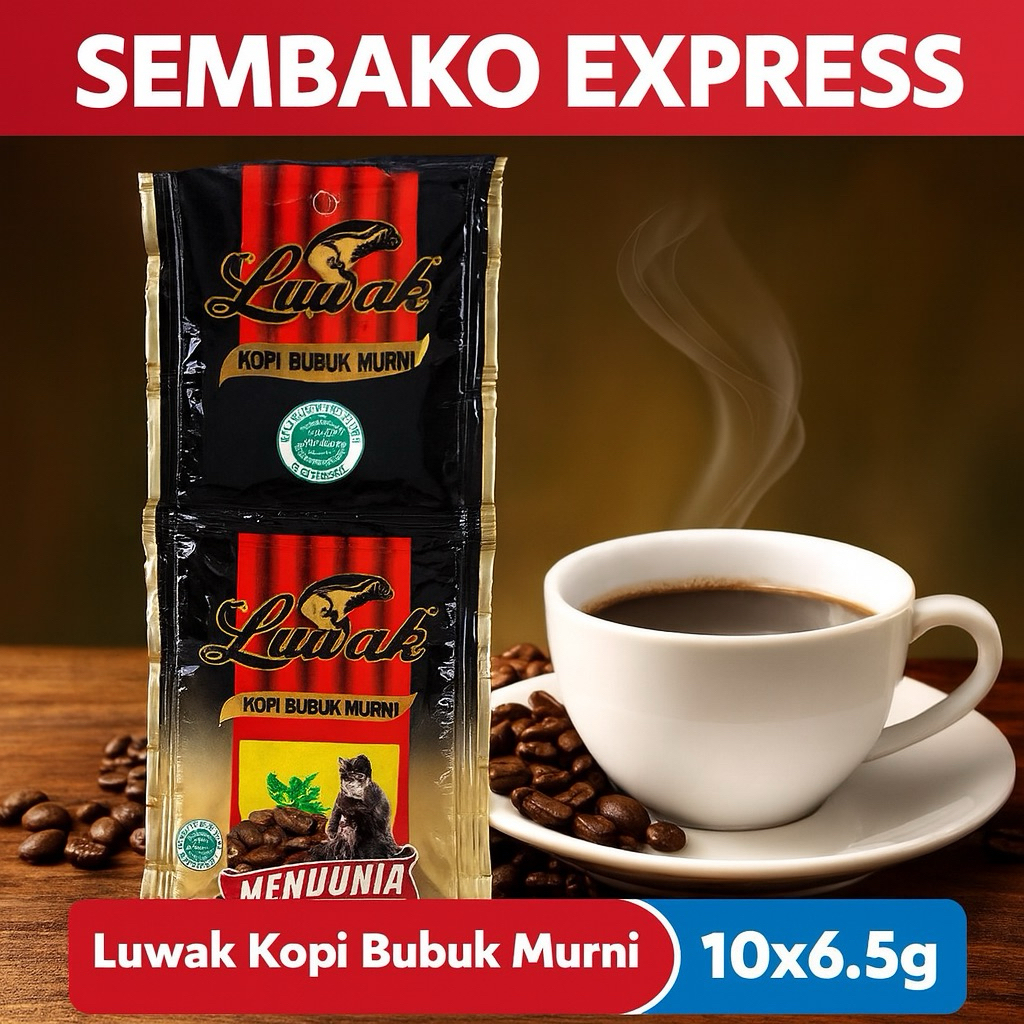 

Luwak Kopi Bubuk Murni Renceng 10 x 6.5g