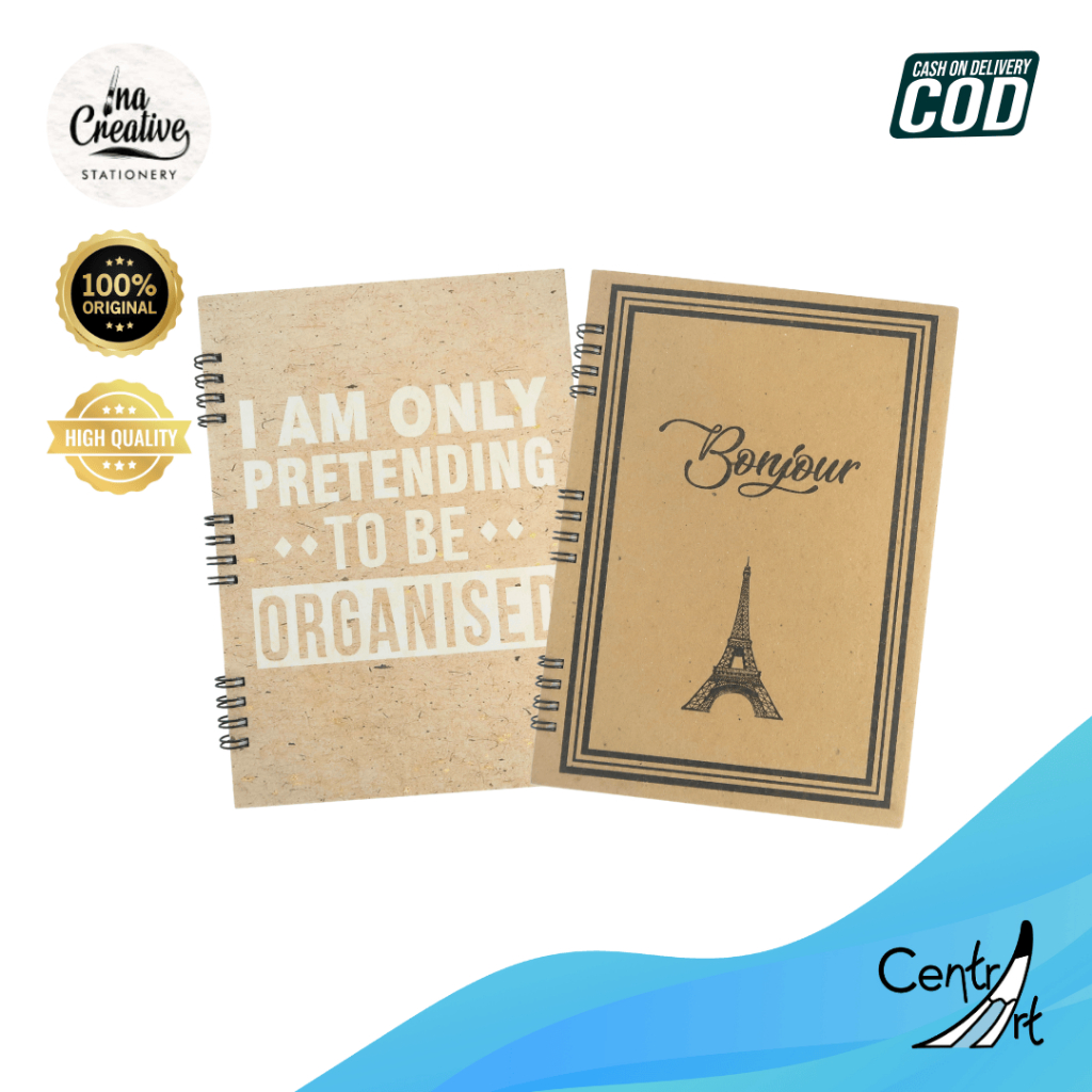 

Ina Design Notebook Spiral Book Motif Quote