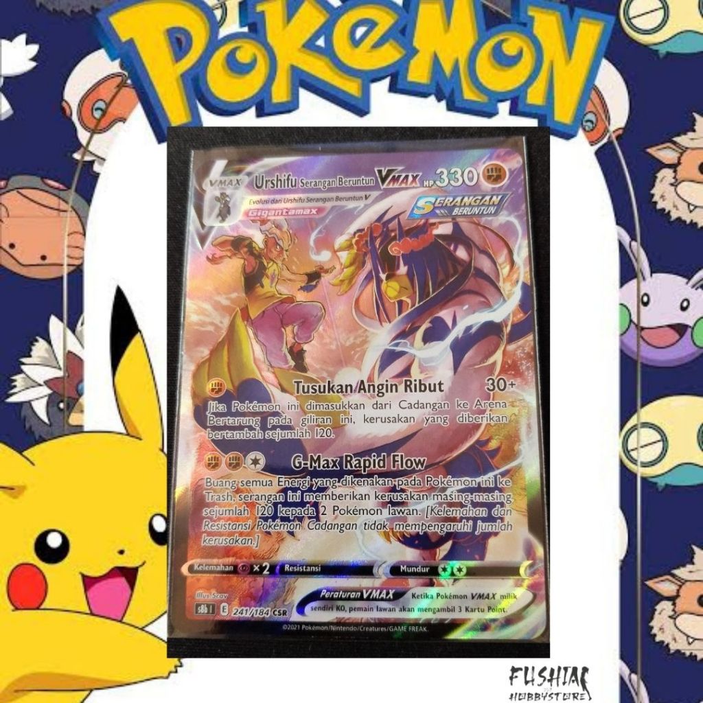 Kartu Pokemon TCG Urshifu Serangan Beruntun Vmax CSR s8b (241/184)
