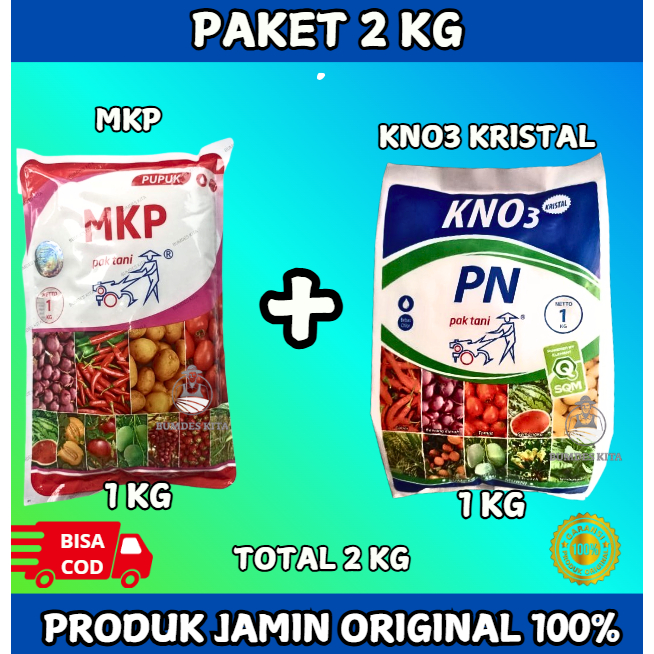 PUPUK MKP & KNO3  KRISTAL PAK TANI 2KG / PUPUK PERANGSANG BUAH BUNGA & PENCEGAH KERONTOKAN