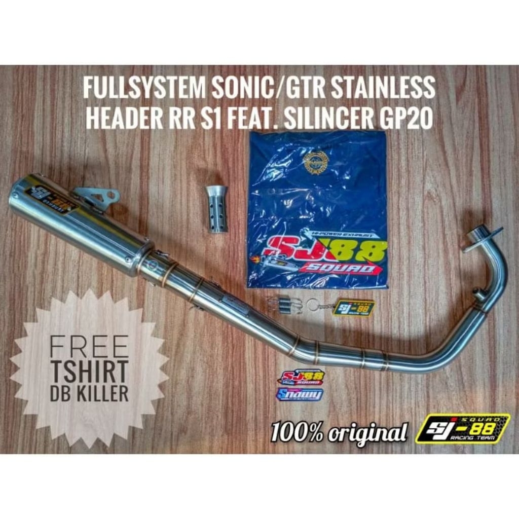 Knalpot Fullsystem SJ88 Sonic 150r RR S1 Stainless