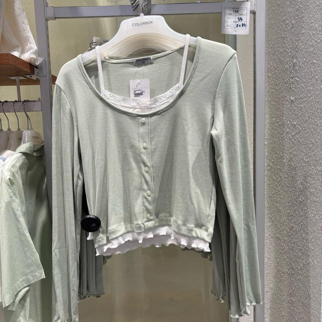 kaos rib lengan panjang layer kamisol colorbox