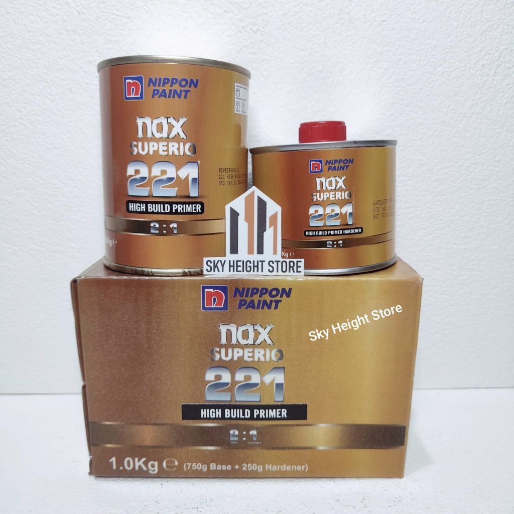 Nippon Paint Nax Superio 221 2K Primer Combi High Build Primer  1kg / Epoxy Nax Superio 221 set 1kg 