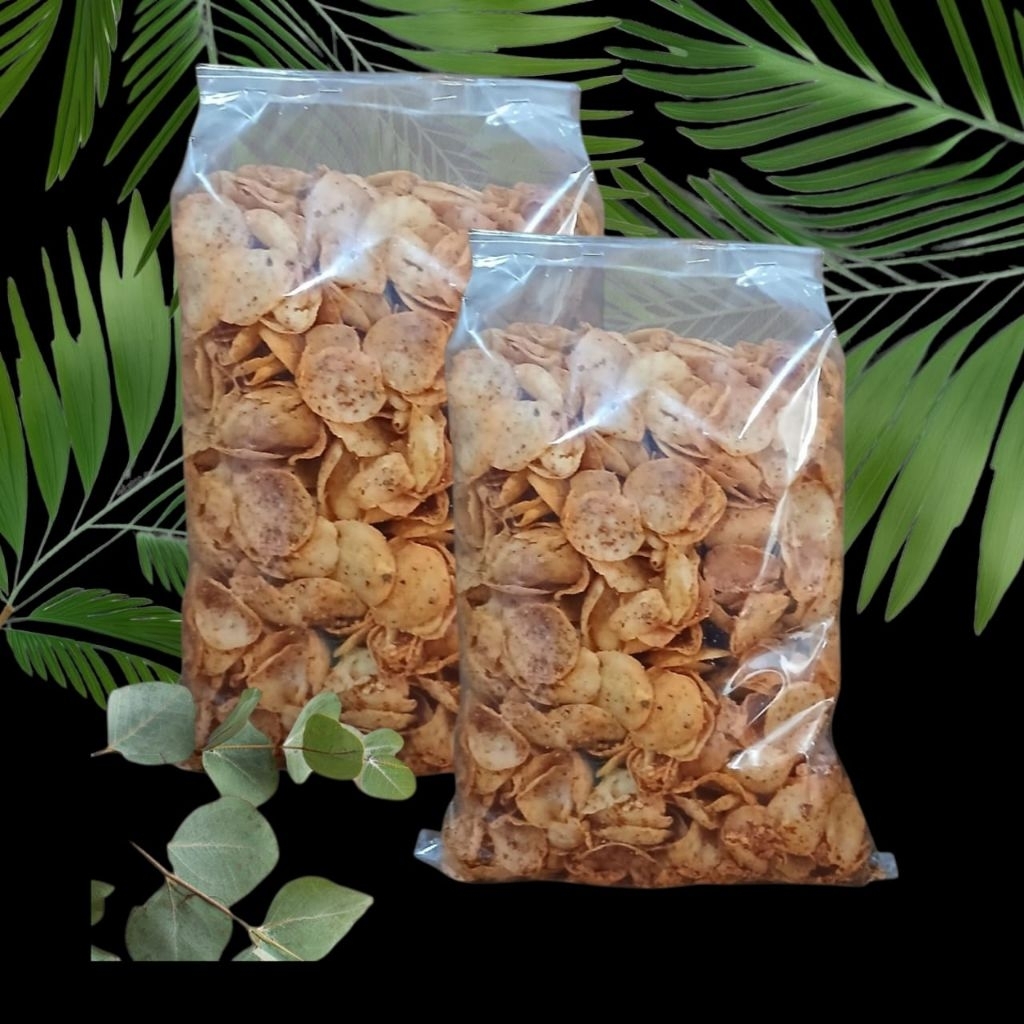 

Keripik Moring Bawang super pedas' kriuk renyah ukuran 1kg free extra Babel warf Dan kardus