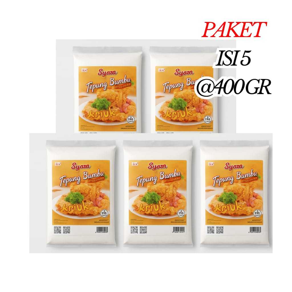 

PAKET HEMAT! 5 Pcs Syaza Tepung Bumbu Rasa Resto 400gr | Total 2kg | Lebih Murah