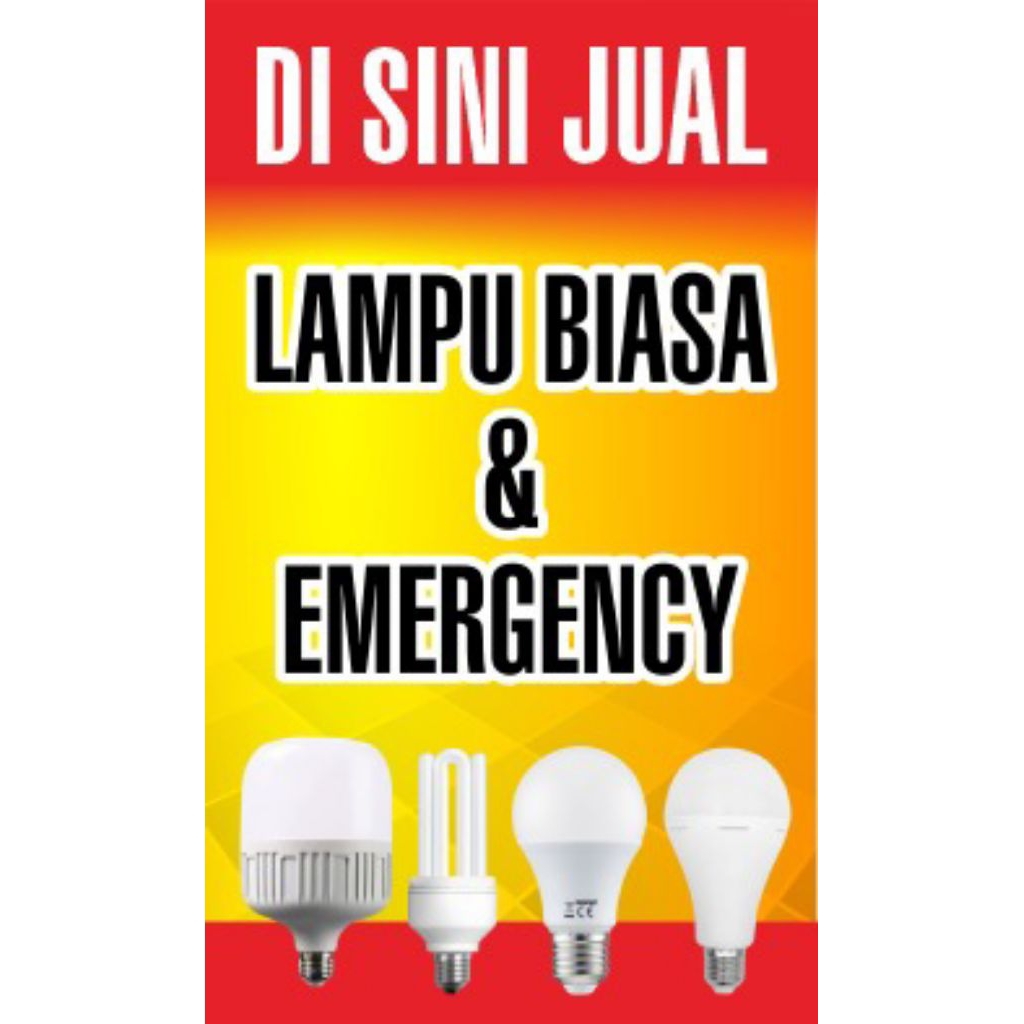 mmt banner lampu emergency lampu biasa | 60x100 cm flexi 280 gsm | stand banner | standing banner | 