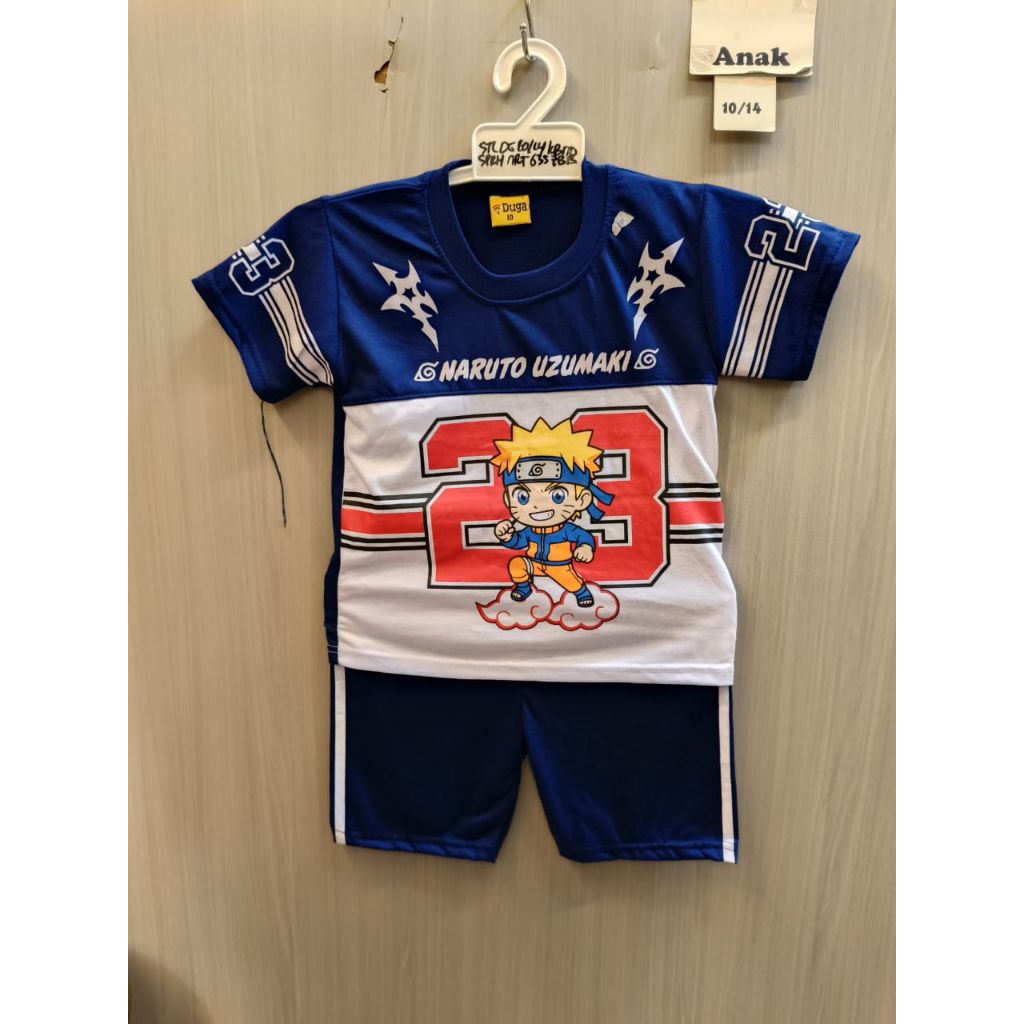 Setelan Kaos Anak Usia 3-10 Tahun Gambar Uzumaki Naruto 23