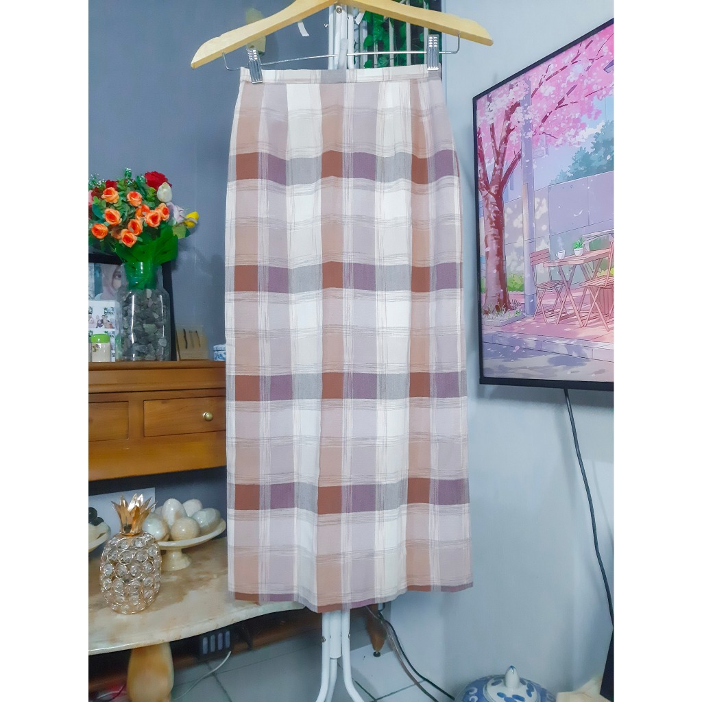 ROK MEGAR REMPEL BRUKAT BUNGA KOTAK GINGHAM PLAID MOTIF WOL DAZY SHEIN ARMY CARGO CORDUROY RAYON JEA