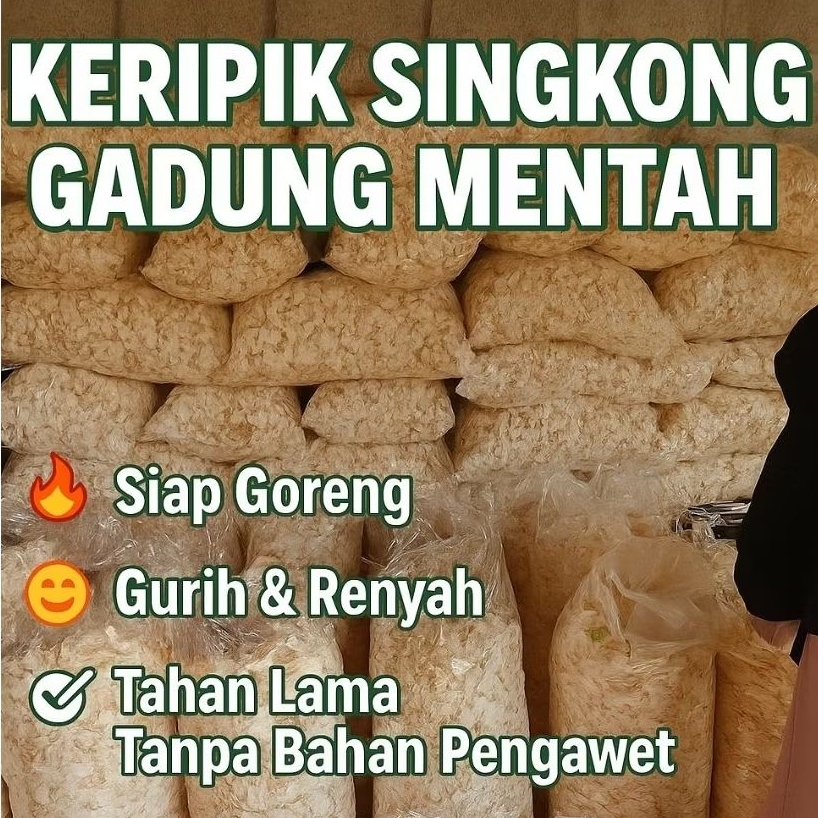 

KERIPIK SINGKONG MENTAH 500gram gurih,sedap,renyah muantab