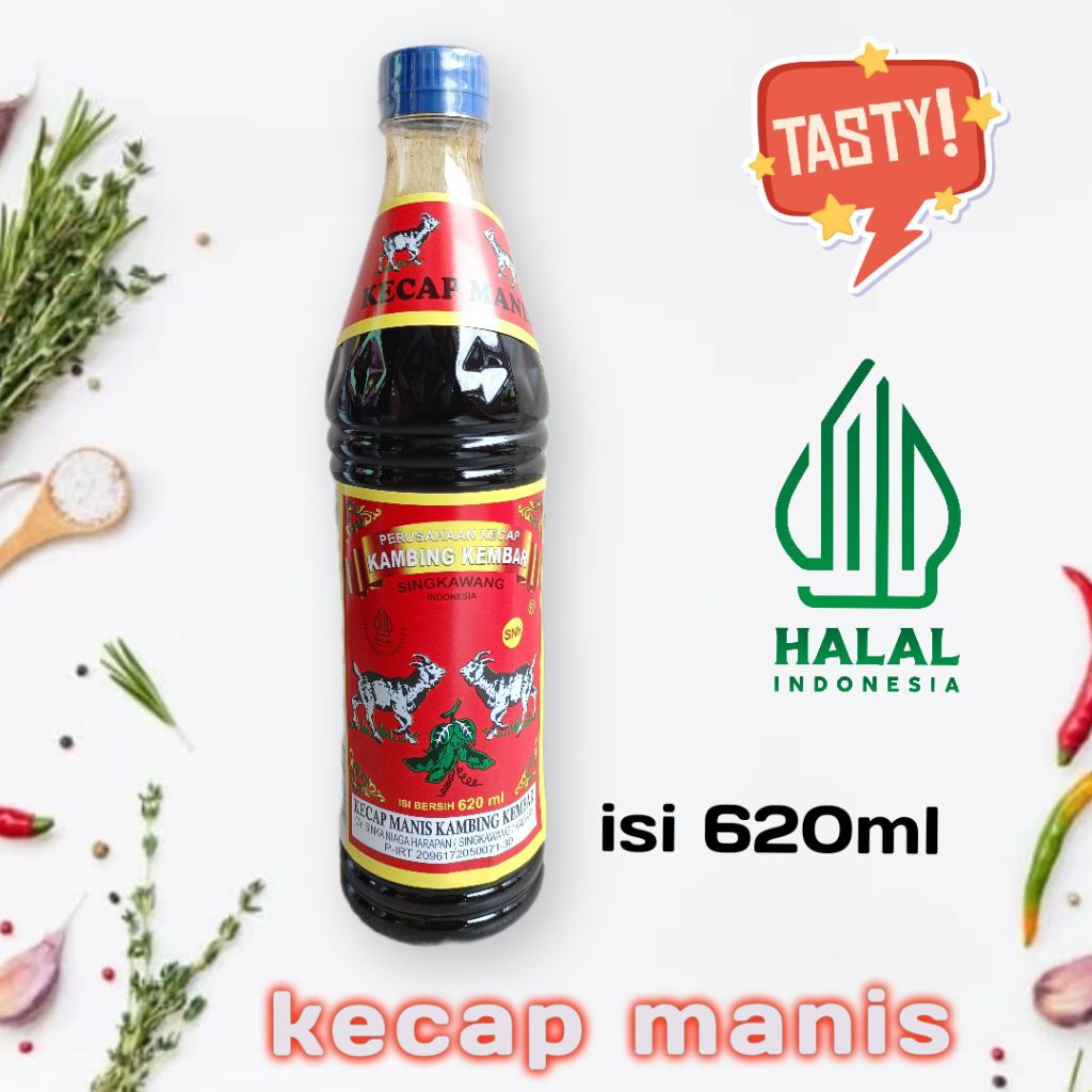 

Kecap manis kambing kembar BOTOL PLASTIK 620ml