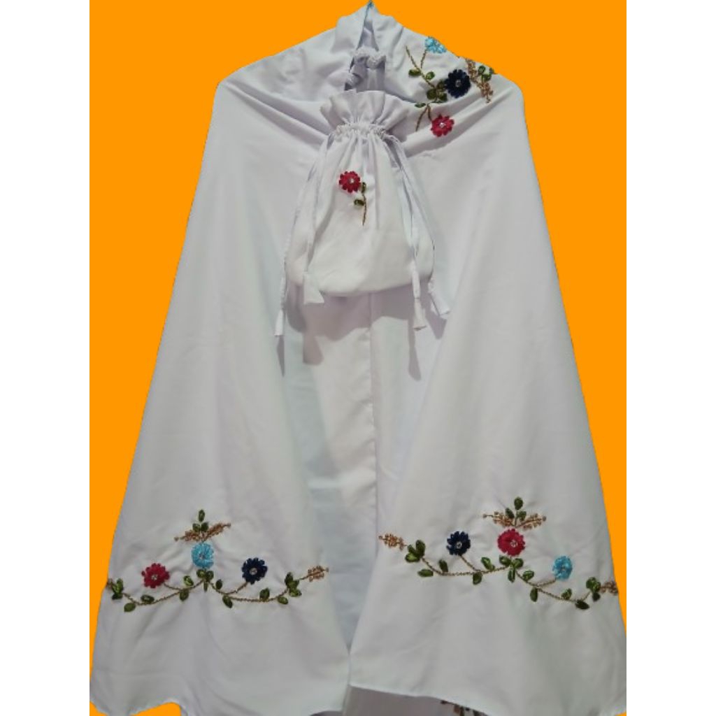 Mukena Anak Putih Mukena TK -SD Mukena Anak Motif Sulam Tangan Mukena