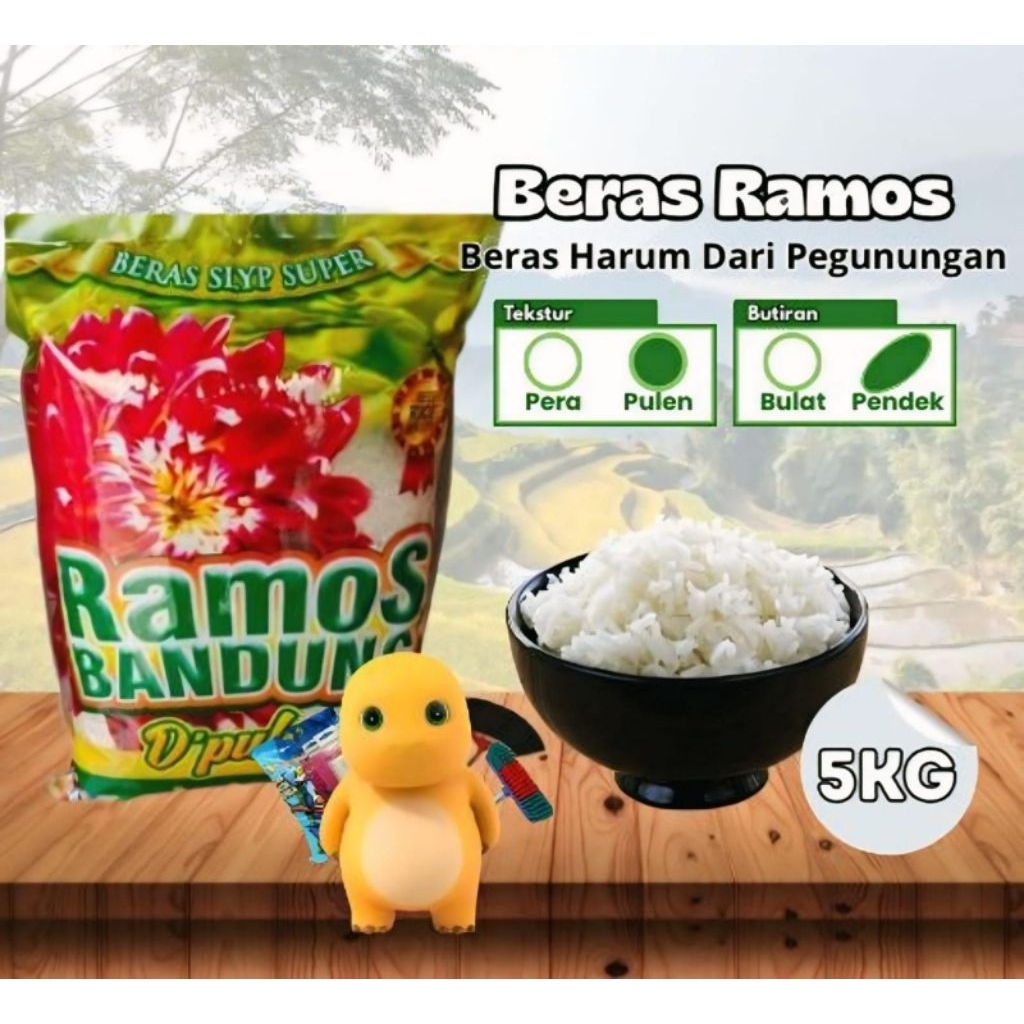 

Beras Ramos Bandung Premium 5 KG - Tidak lengket saat dimasak